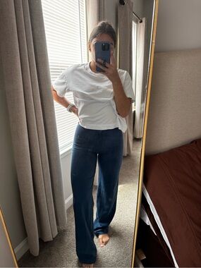 Pull&Bear Teal-Blue Trousers with Button Front